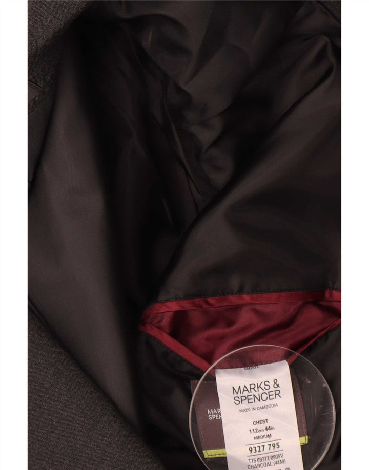 Marks & Spencer Giacca blazer a 2 bottoni da uomo UK 44 XL Poliestere grigio