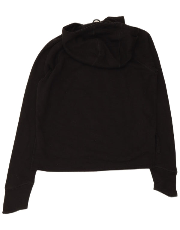 Felpa con cappuccio oversize grafica Reebok da donna UK 6 XS cotone nero