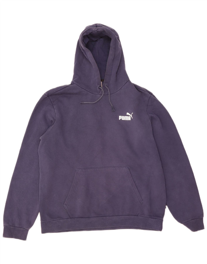Felpa con cappuccio da uomo Puma Large in cotone blu navy