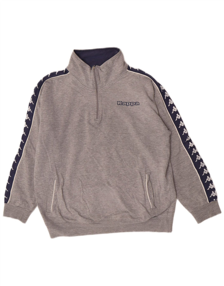 Felpa con grafica Kappa da donna, maglione UK 14, colore grigio medio
