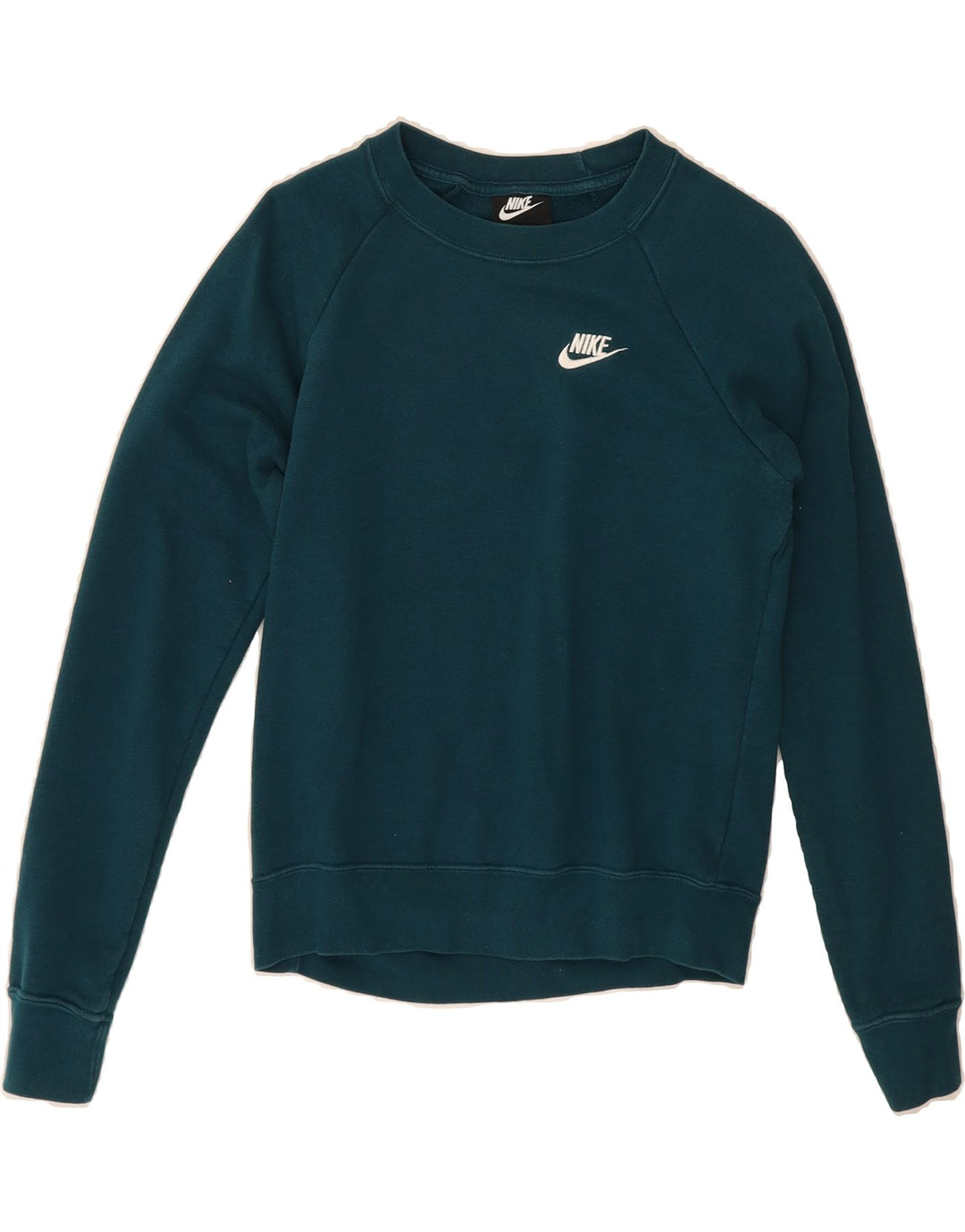 NIKE Womens Oversized Sweatshirt Jumper UK 6 XS Green Cotton Vintage Nike and Second-Hand Nike from Messina Hembry 