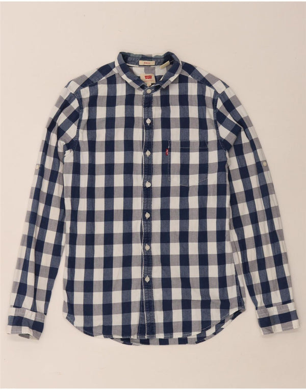 Camicia Levi's da uomo slim fit piccola in cotone a quadretti blu navy