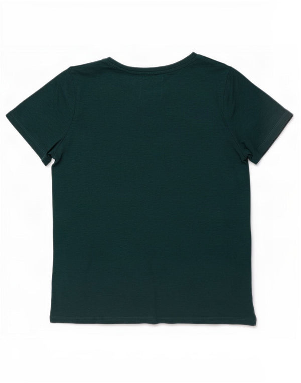 T-shirt da donna Superdry Top UK 14 grande cotone chiazzato verde