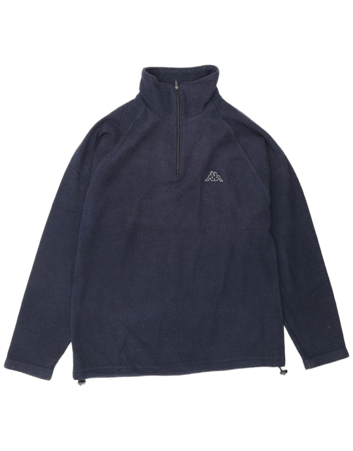 Maglione in pile da uomo KAPPA con zip e collo medio blu navy