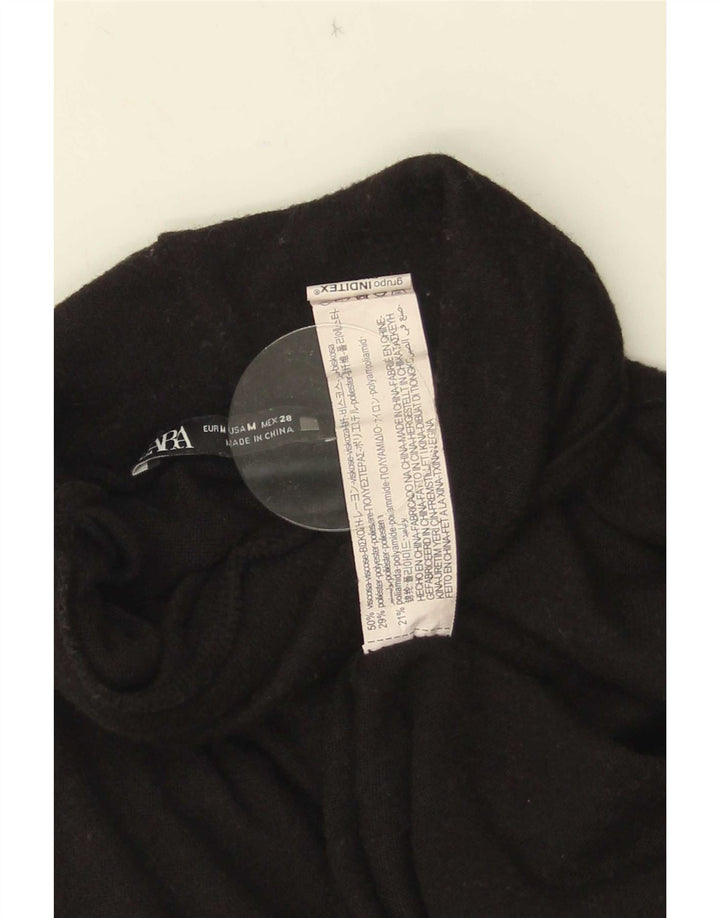 Top Zara da donna a maniche lunghe UK 14 viscosa nera media