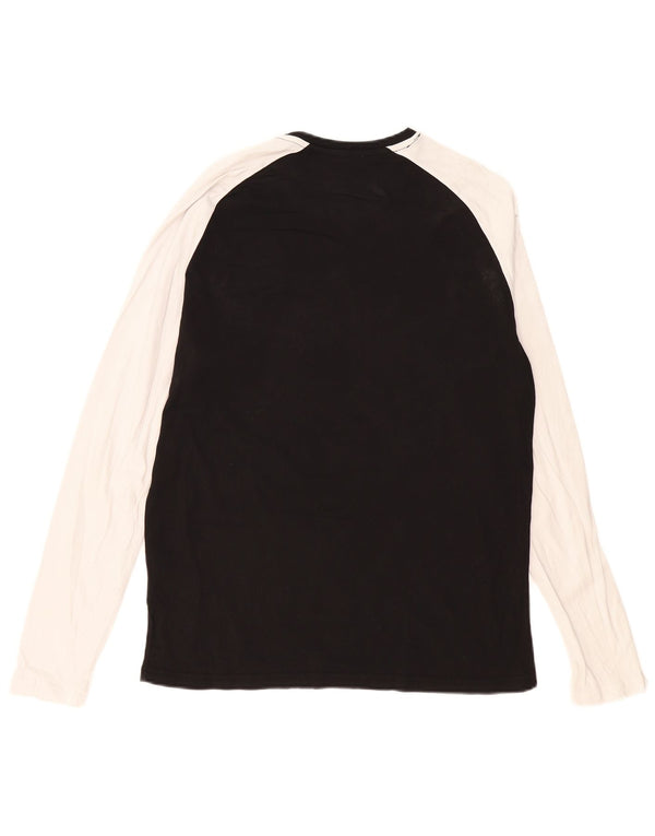 Alpha Industries Top grafico da uomo a maniche lunghe XL in cotone color block nero