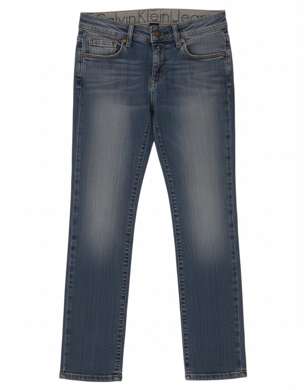 Jeans dritti da donna Calvin Klein W26 L30 cotone blu