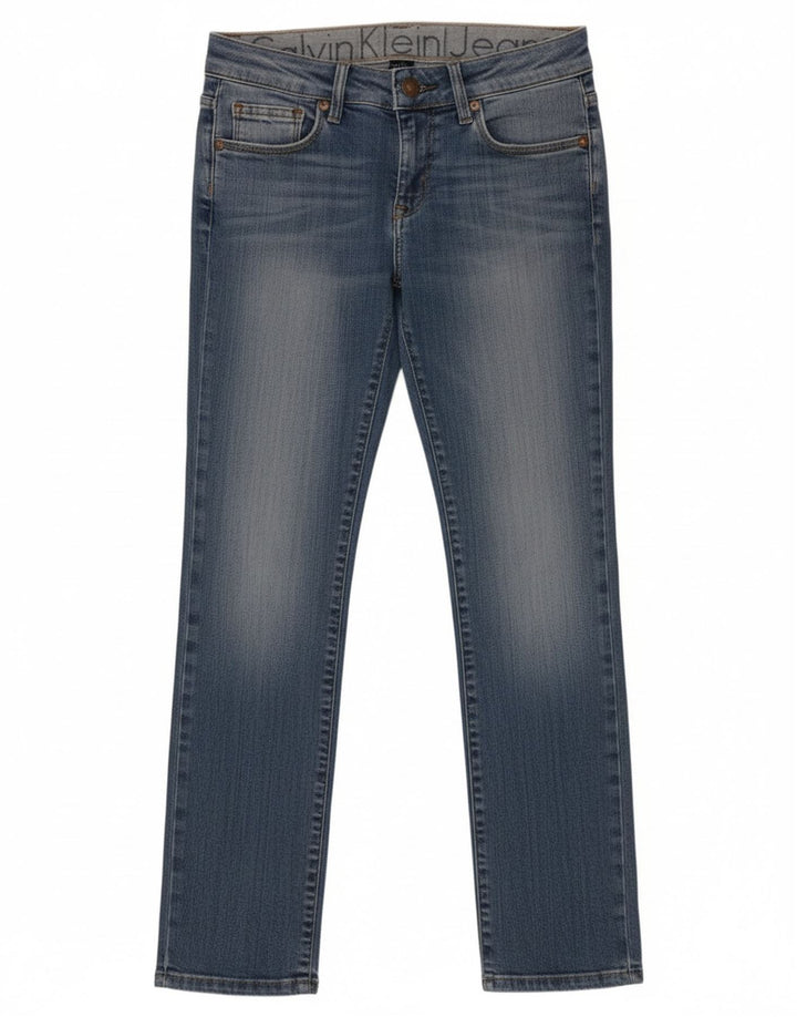 Jeans dritti da donna Calvin Klein W26 L30 cotone blu