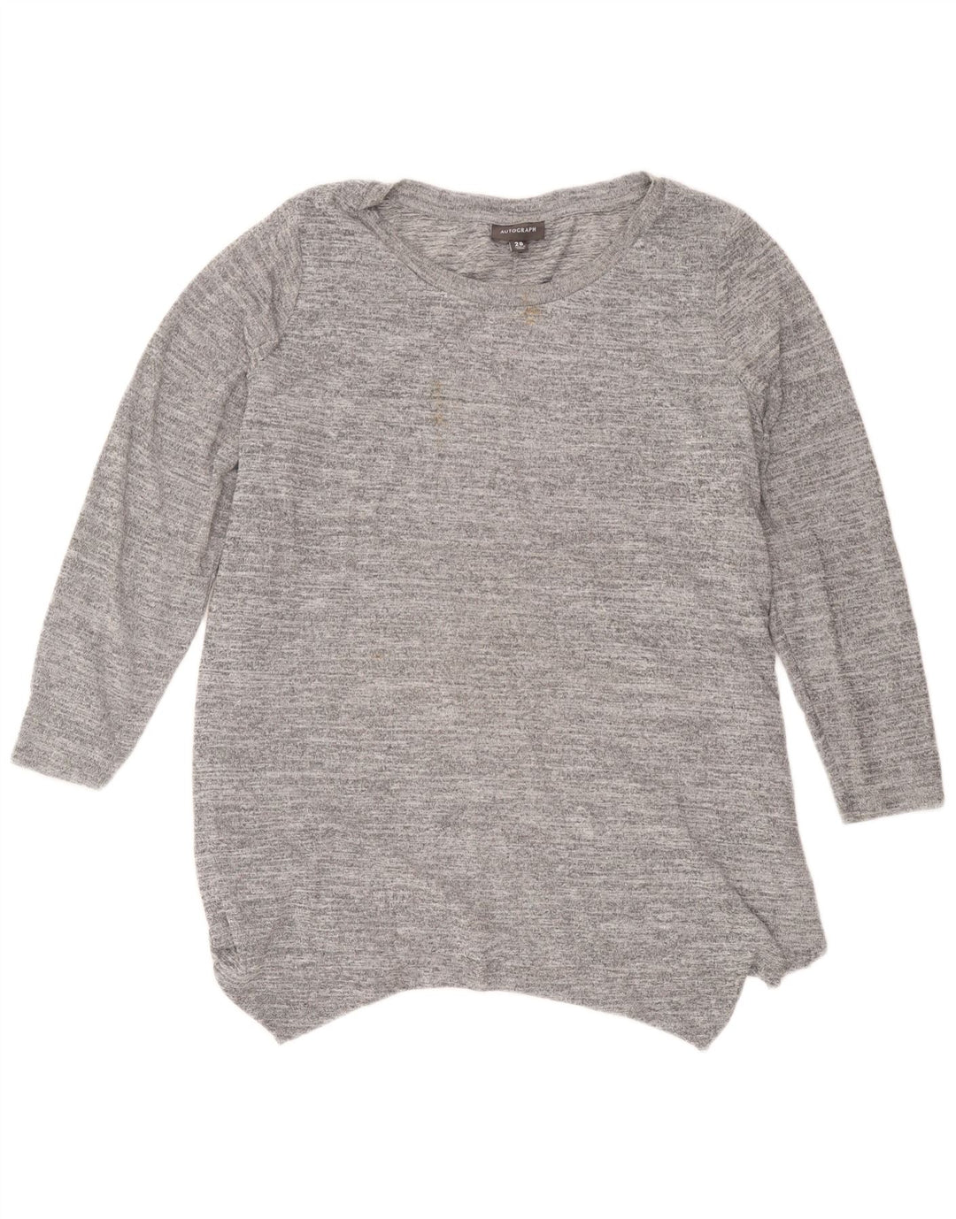 Top tunica autografata da donna Marks & Spencer UK 20 2XL Poliestere chiazzato grigio