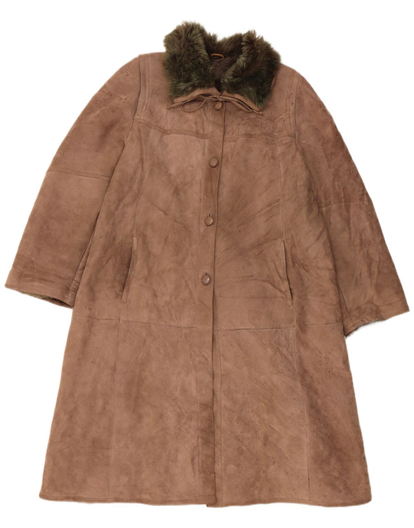 Cappotto in shearling da donna VINTAGE UK 14 Large Beige