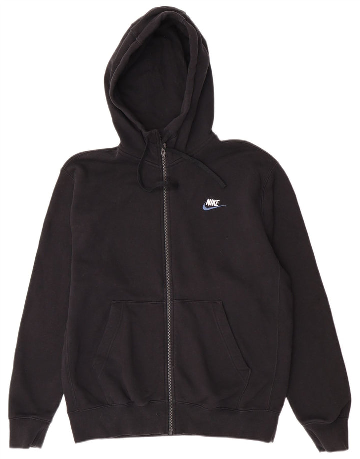 Felpa con cappuccio e zip Nike da uomo in cotone nero medio