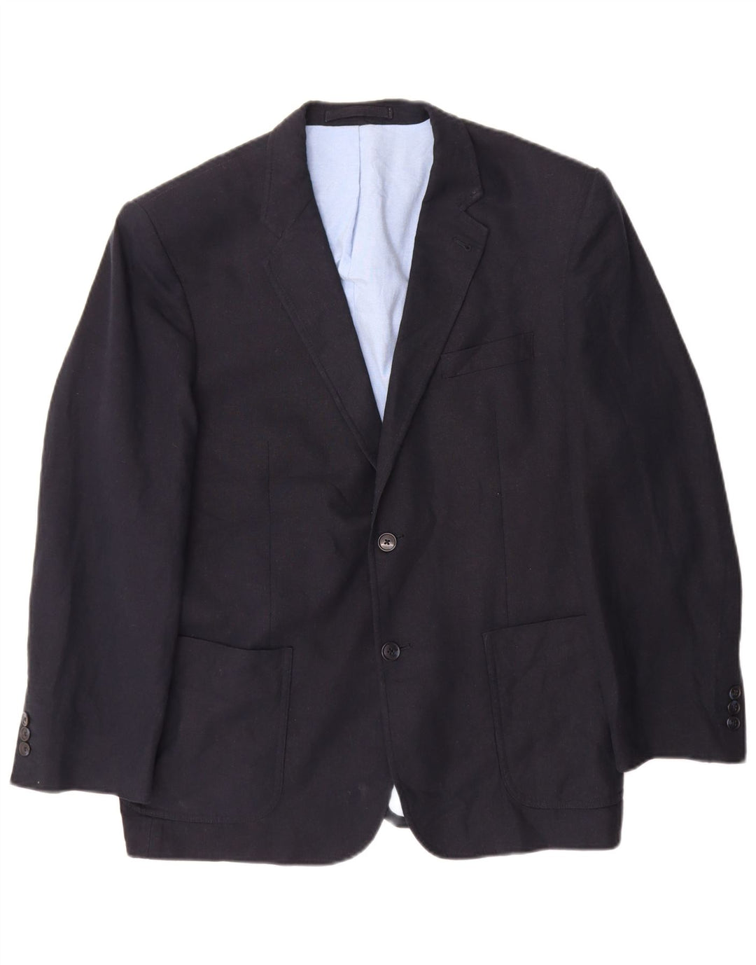 Giacca blazer a 2 bottoni da uomo Marks & Spencer UK 42 grande lino blu navy