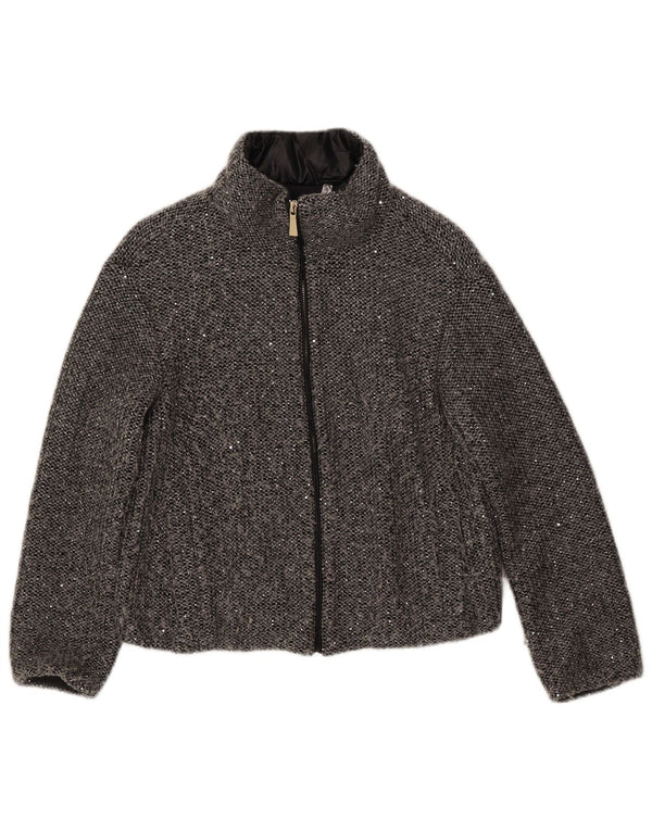 Giubbotto bomber da donna Marella UK 8 piccolo poliestere chiazzato grigio