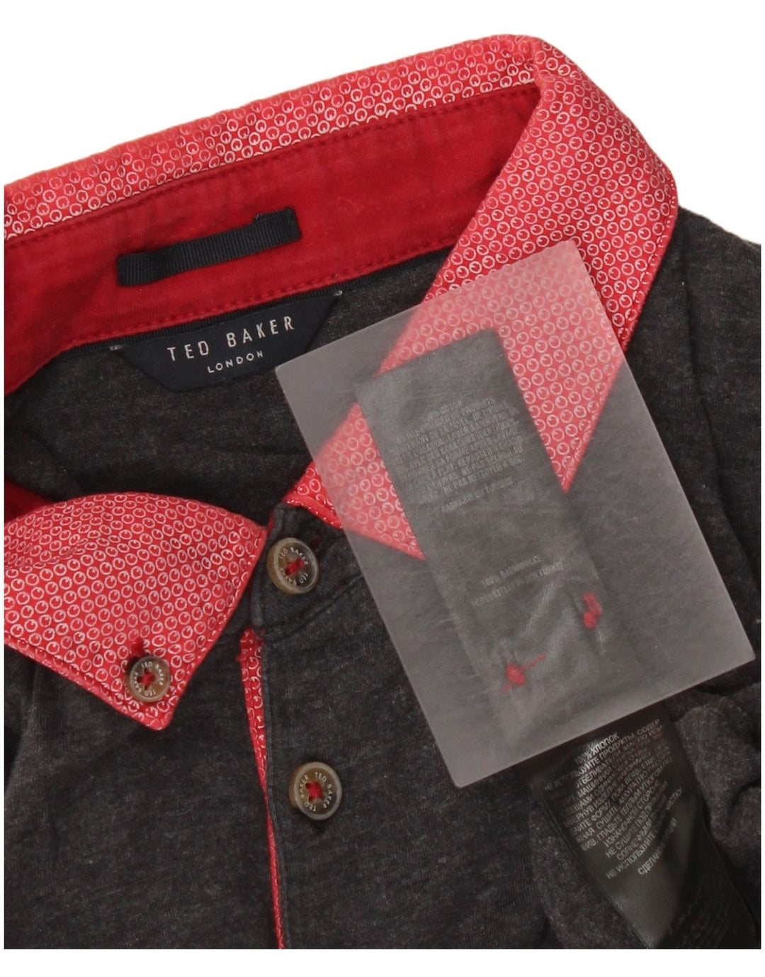 Polo da uomo Ted Baker XS in cotone color block grigio