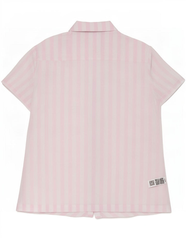 Camicia a maniche corte da donna Marks & Spencer UK 12 a righe bianche medie