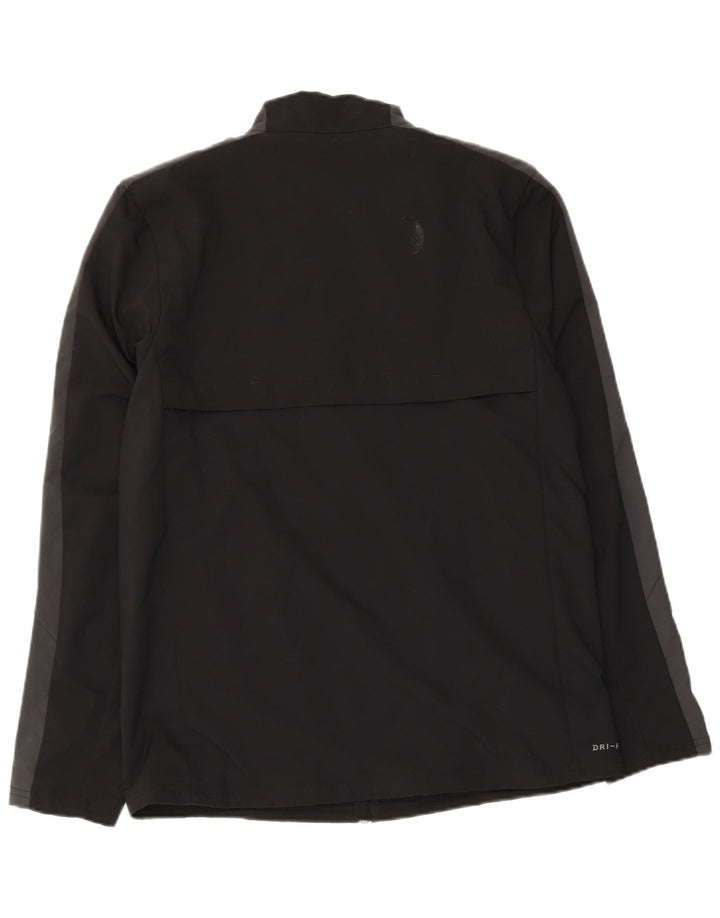 Giacca da tuta da uomo Nike Dri Fit, giacca in poliestere color block medio nero
