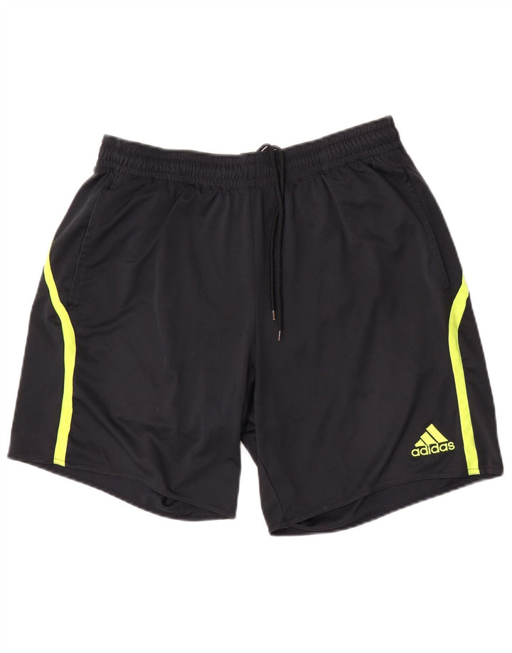Pantaloncini sportivi Adidas Climacool da uomo grandi in poliestere color block nero