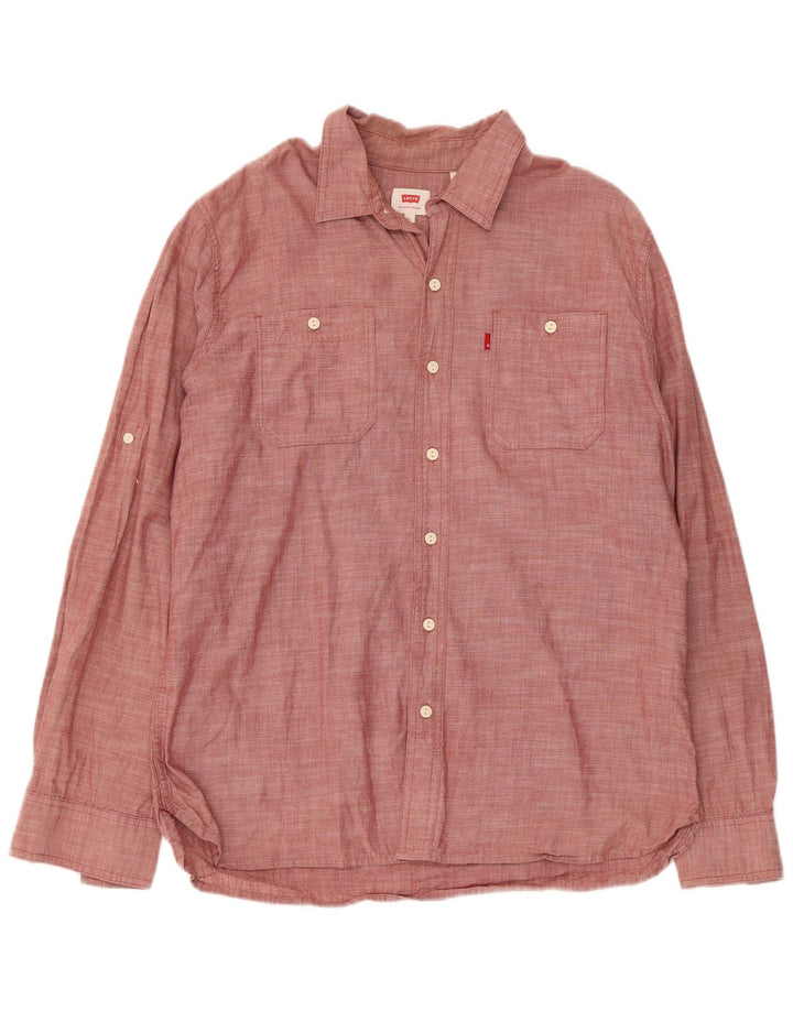 Camicia Levi's Uomo Large Rossa in cotone