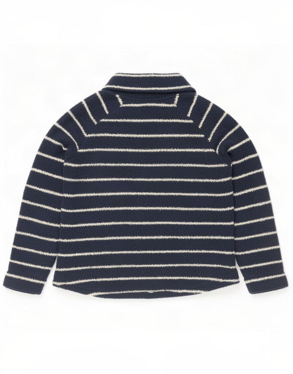 Maglione maglione a collo alto da donna Weird Fish UK 14 Grandi strisce blu navy