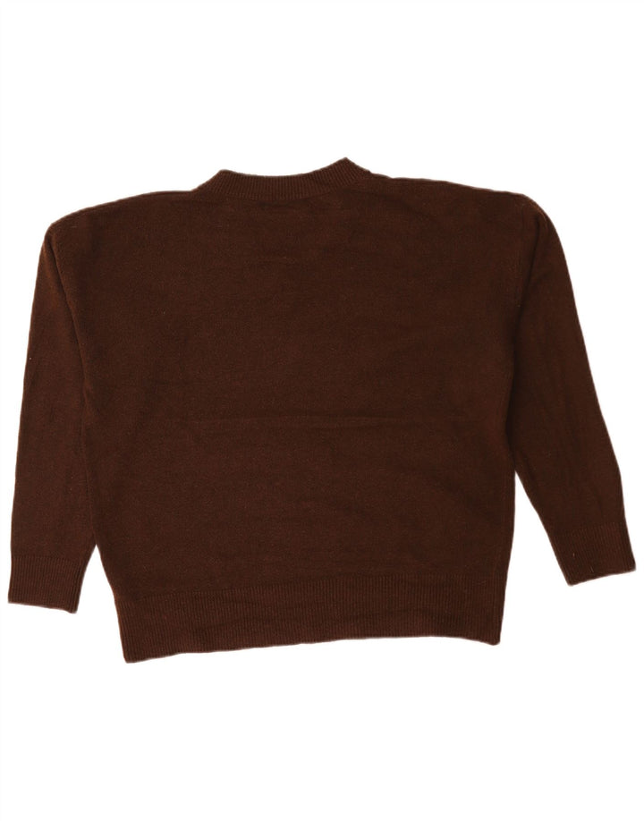 Maglione oversize con scollo a V da donna Marks & Spencer UK 14 Marrone medio