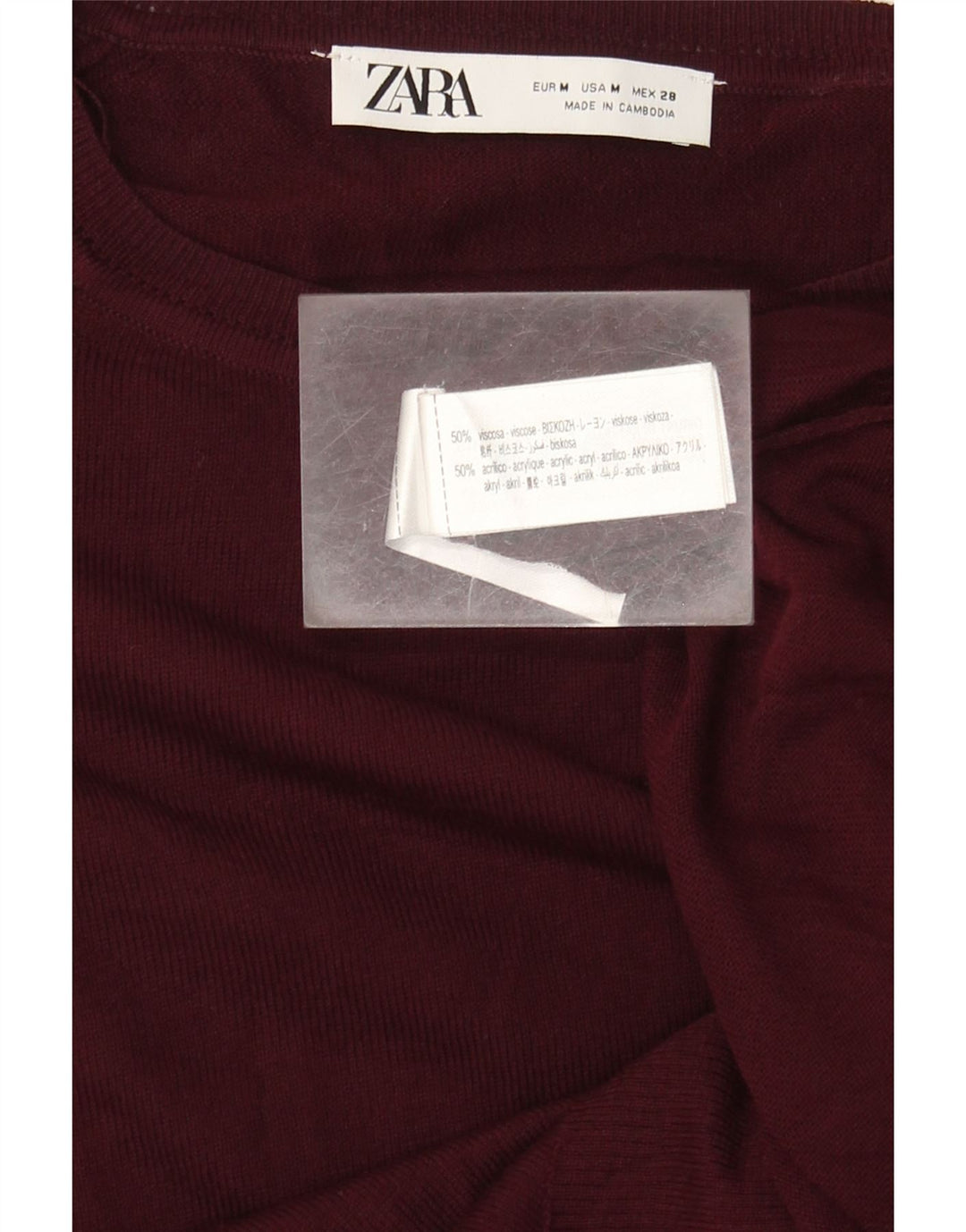 Maglione Zara da donna con scollo a barca UK 14 Viscosa marrone medio medio