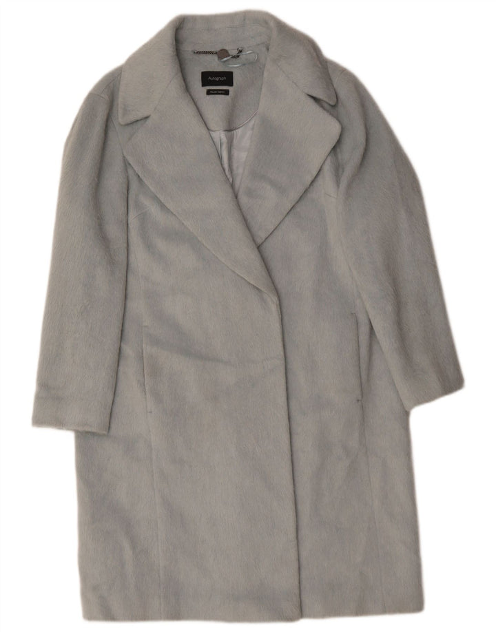 Cappotto autografo da donna Marks & Spencer UK 14 grande poliestere blu