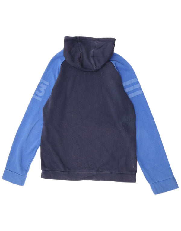 Felpa con cappuccio grafica da uomo Adidas Small Colorblock blu navy
