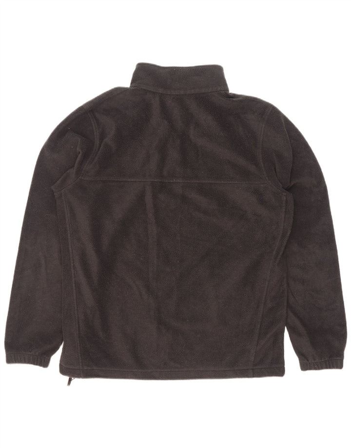 Maglione in pile Columbia da uomo con zip e collo, grande, in poliestere nero