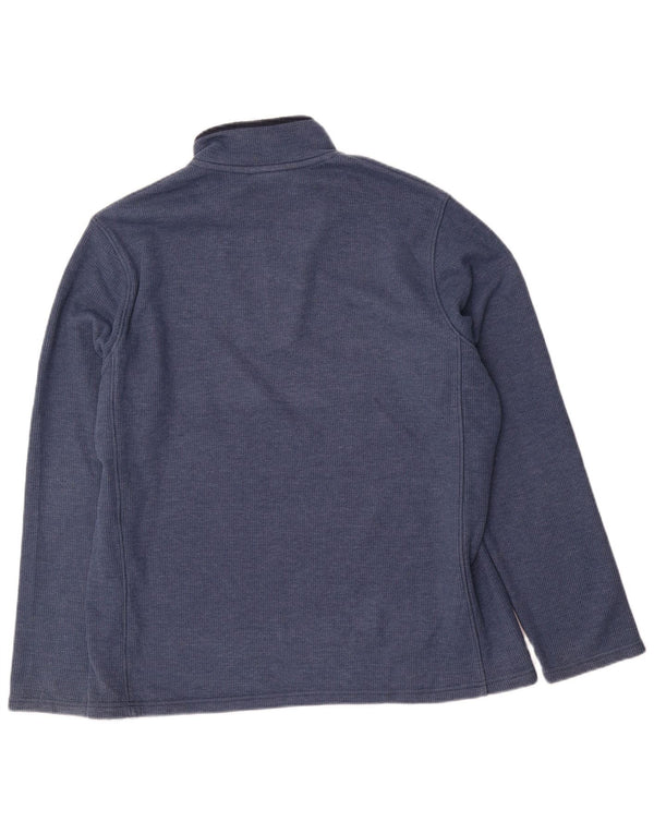Felpa da uomo con collo con zip Mountain Warehouse, grande, in cotone blu navy
