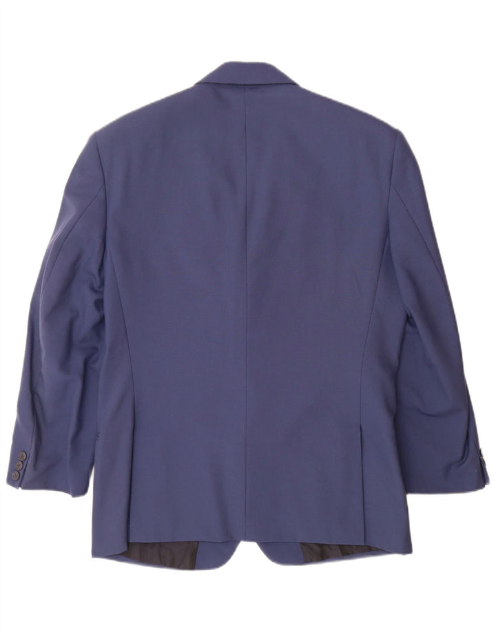 Biagiotti Giacca Blazer da Uomo a 2 Bottoni UK 38 Blu Medio in Lana Nuova