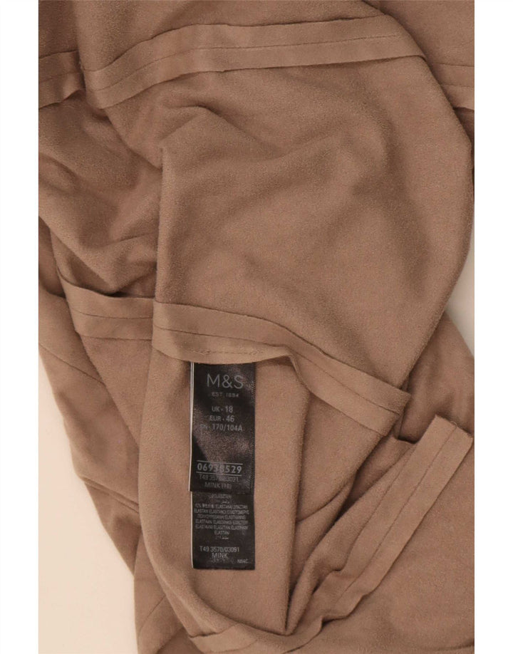 Top cardigan aperto da donna Marks & Spencer UK 18 XL Poliestere beige