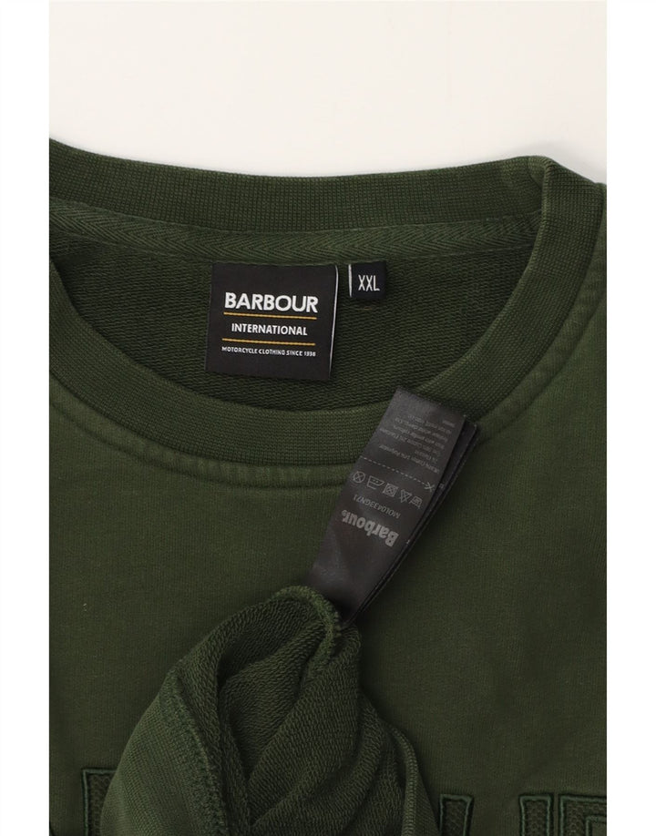 BARBOUR Felpa con grafica da uomo Maglione 2XL Cotone verde