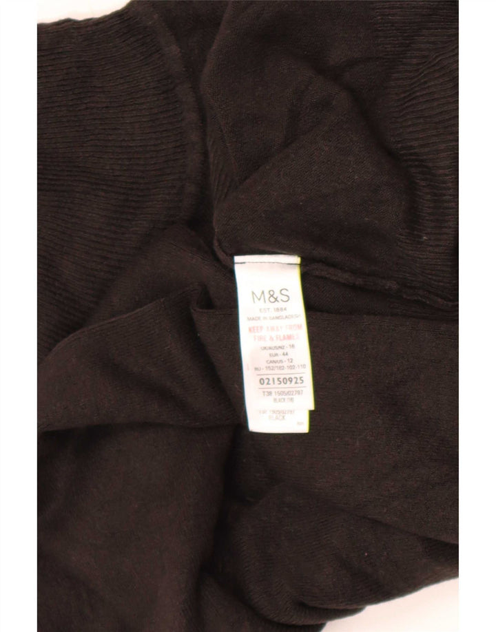 Maglione maglione a collo alto da donna Marks & Spencer UK 16 grande acrilico nero