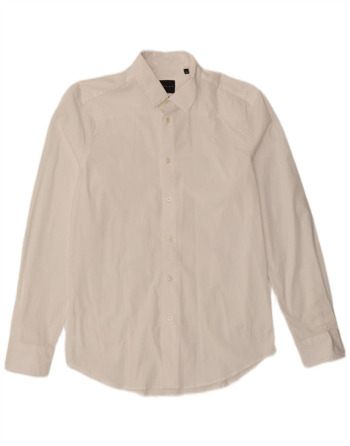 Camicia slim fit da uomo Sisley taglia 40 15 3/4 media bianca