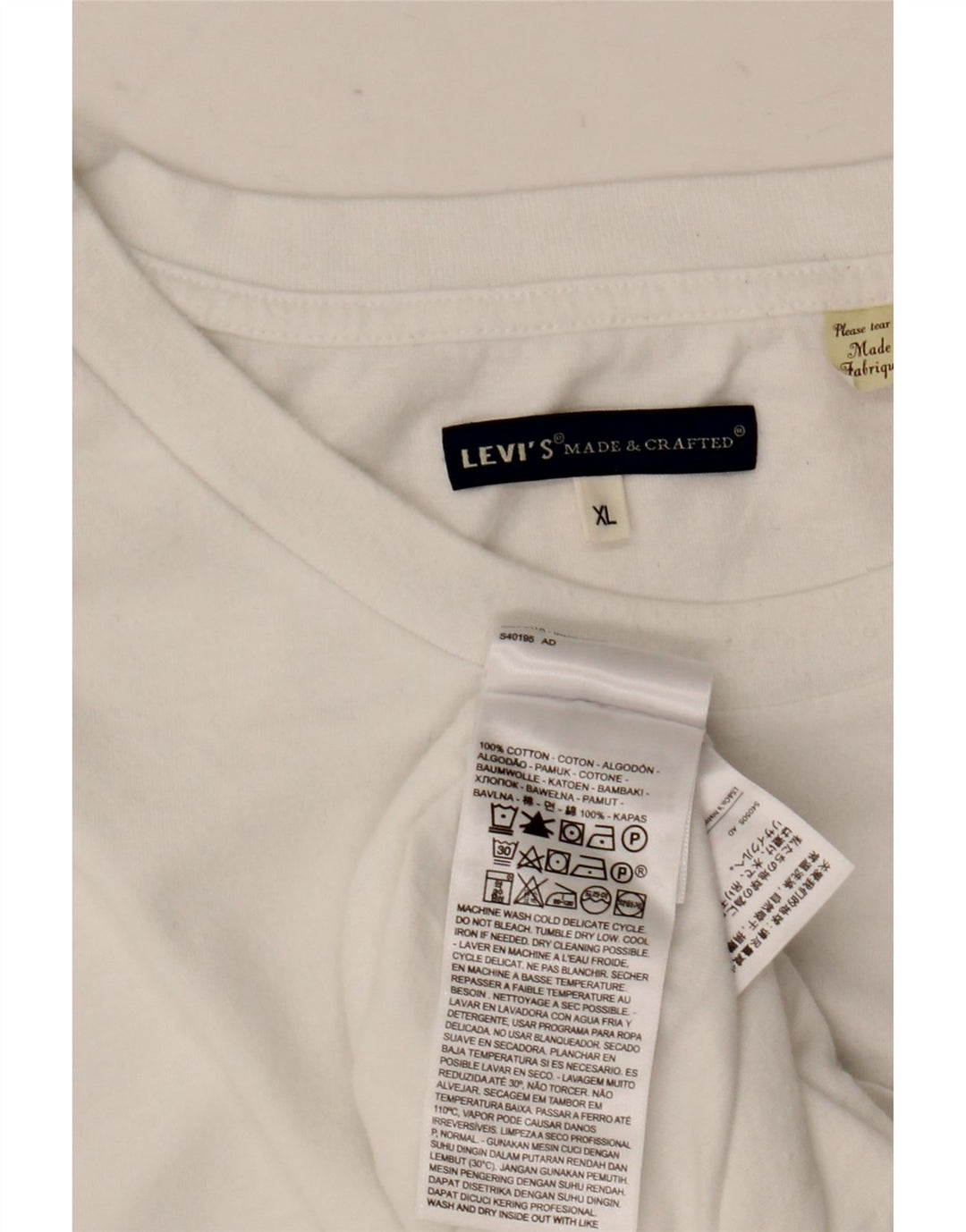 T-shirt da uomo Levi's Top XL in cotone bianco