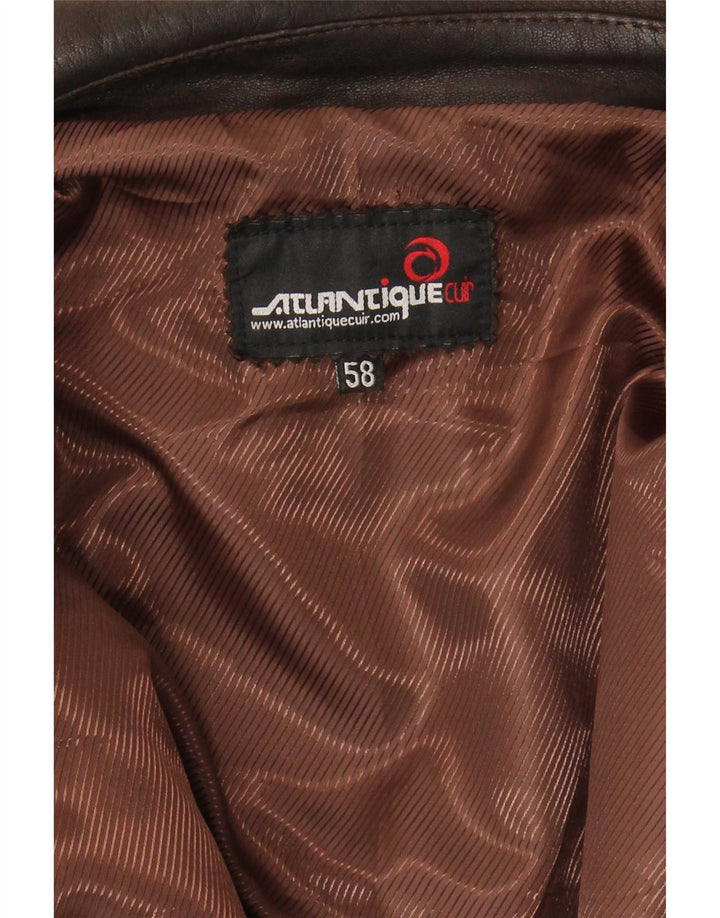 Giacca in pelle vintage da uomo UK 40 grande marrone