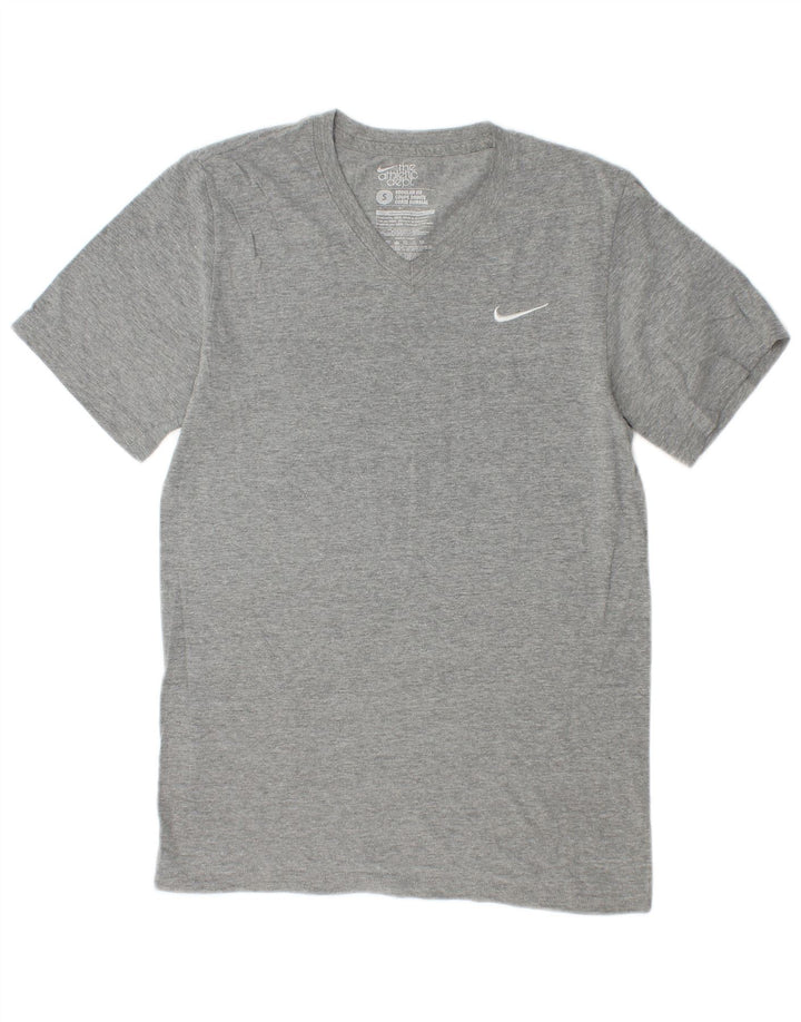 T-shirt Nike da uomo con vestibilità regolare, piccola, in cotone chiazzato grigio