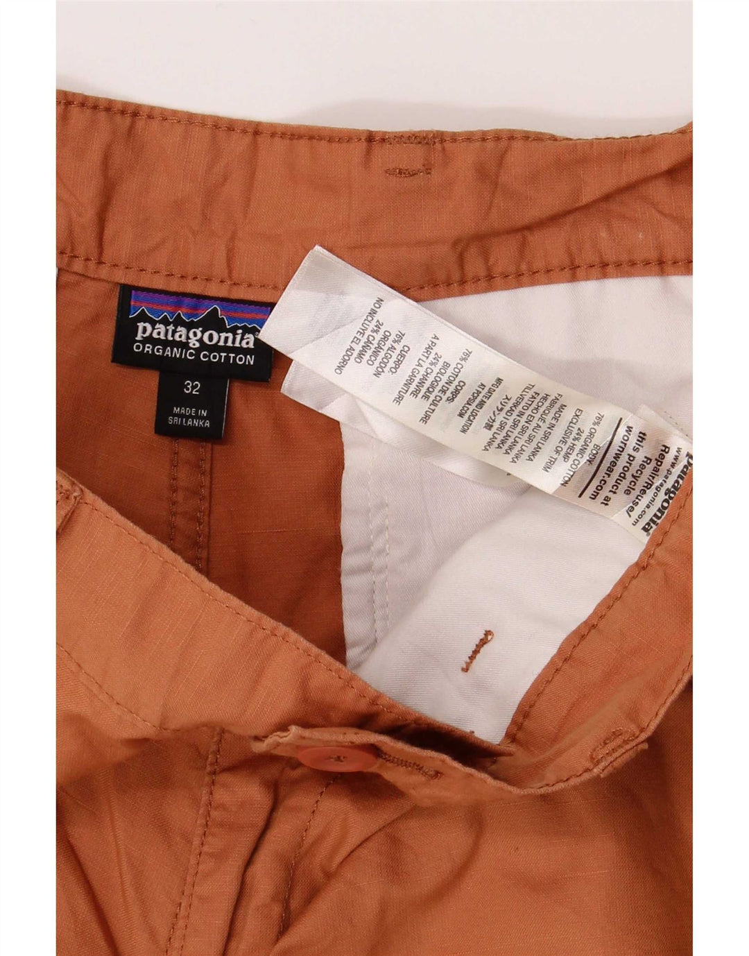 Pantaloncini chino da uomo Patagonia W32 cotone arancione medio
