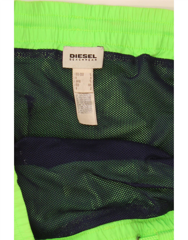 Diesel Pantaloncini da bagno grafici da uomo piccoli in poliestere verde