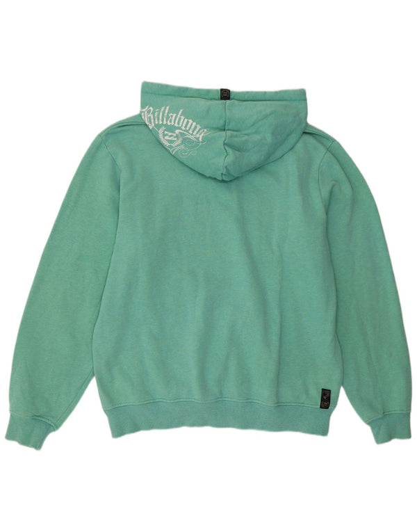Billabong Felpa con cappuccio da uomo con collo grafico e bottoni XL in cotone turchese