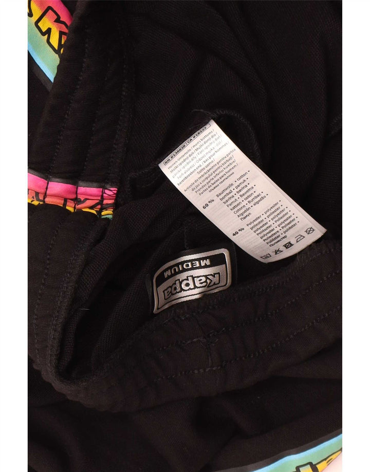 Pantaloncini sportivi grafici da uomo Kappa in cotone color block medio nero
