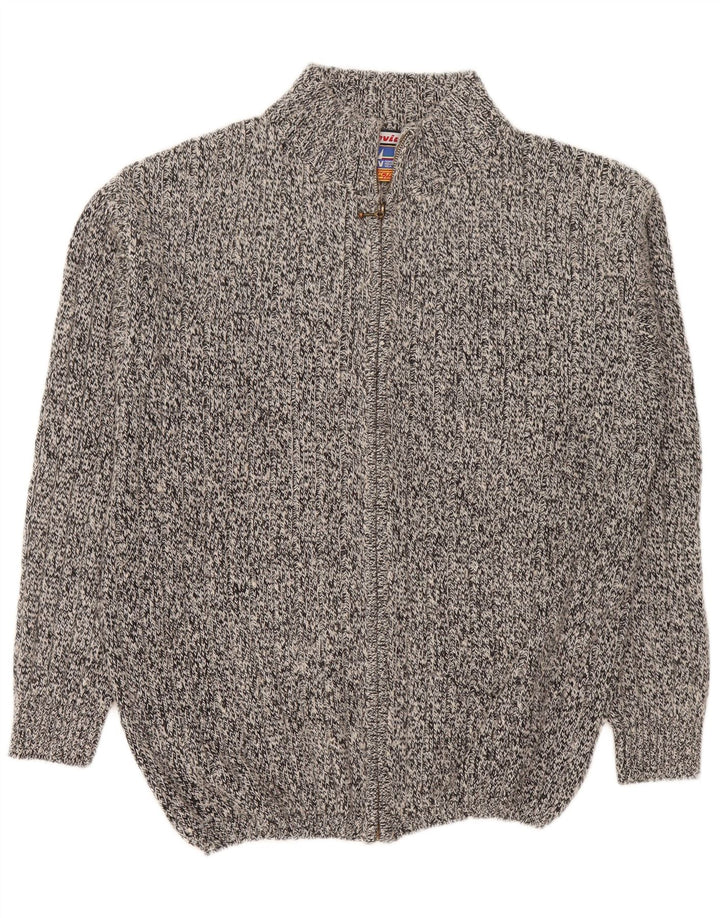 Maglione cardigan da uomo Invicta grande cotone chiazzato grigio