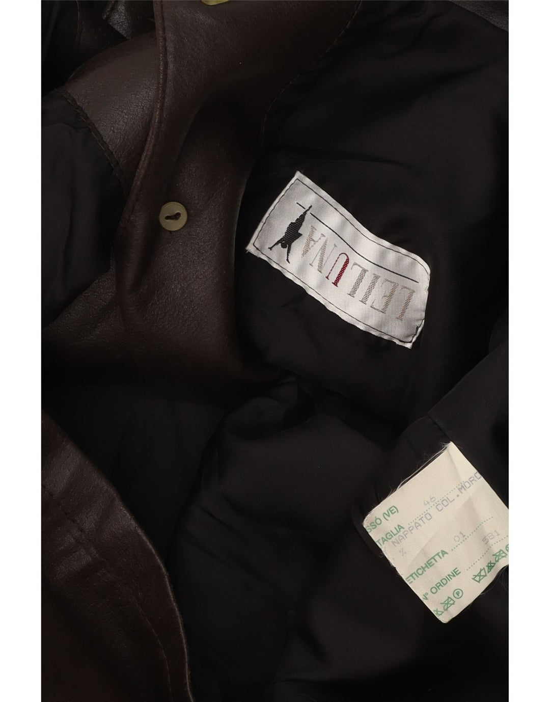 Cappotto oversize in pelle vintage da donna IT 46 grande in pelle marrone