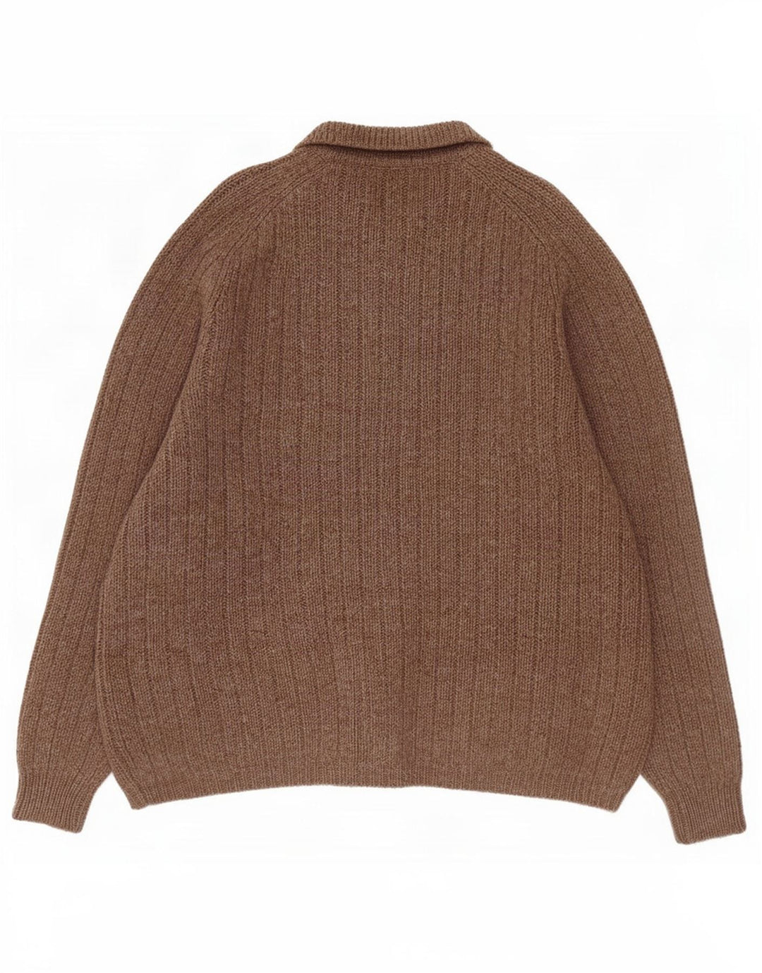 MC Kenzy Maglione cardigan da uomo grande in lana marrone