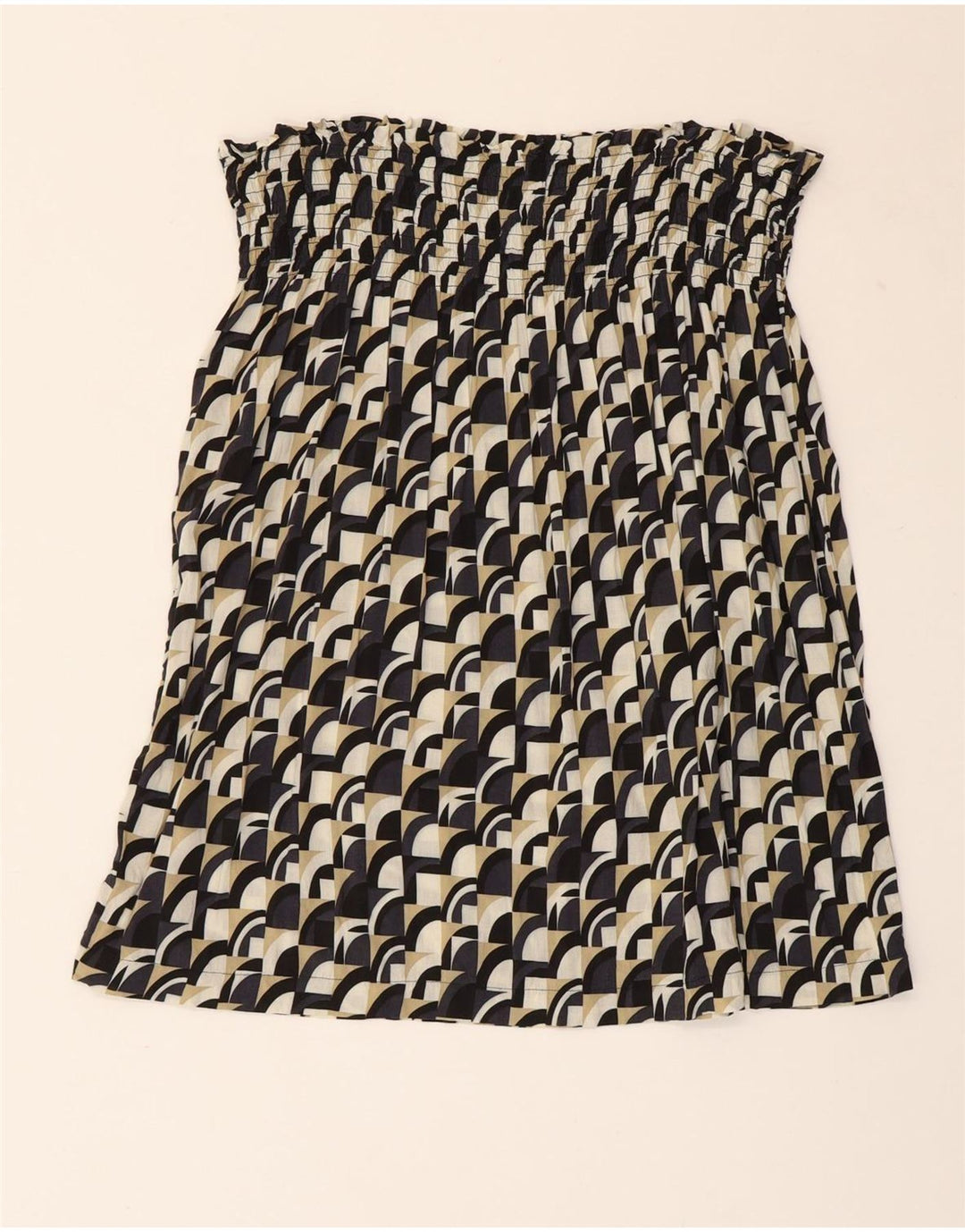 Top senza spalline da donna Benetton UK 8 Small multicolore geometrico