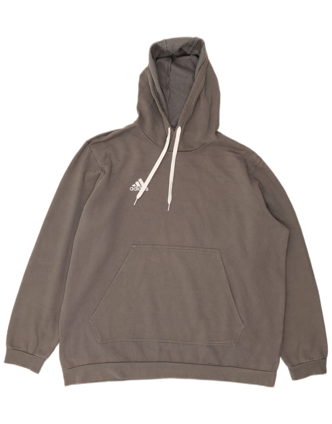 Felpa con cappuccio da uomo Adidas 2XL in cotone grigio