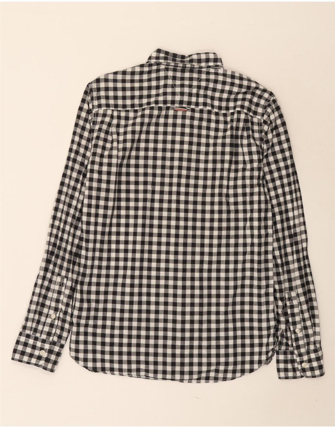 TOMMY HILFIGER Camicia da uomo piccola in cotone a quadretti nero