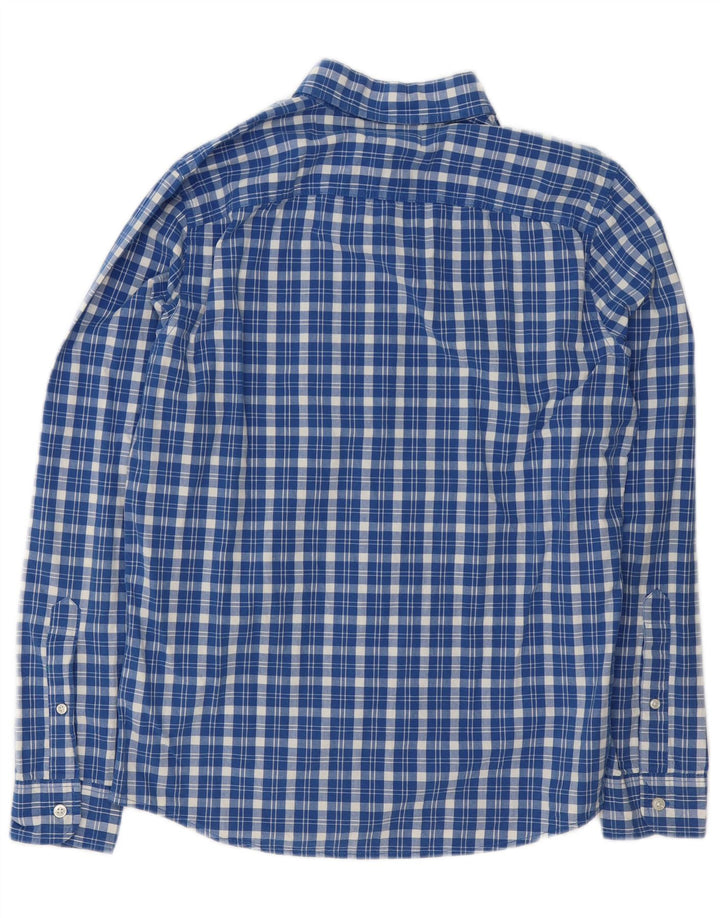 Camicia a quadri Hollister da uomo in cotone a quadri blu medio