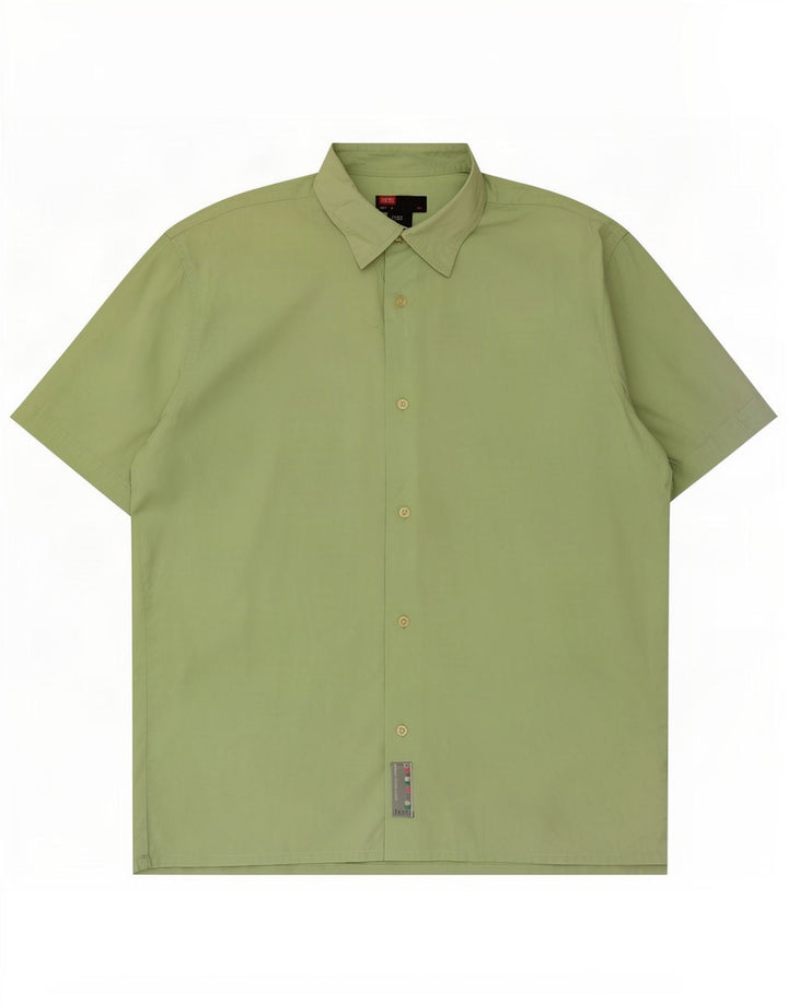 Camicia a maniche corte da uomo Diesel in cotone verde medio