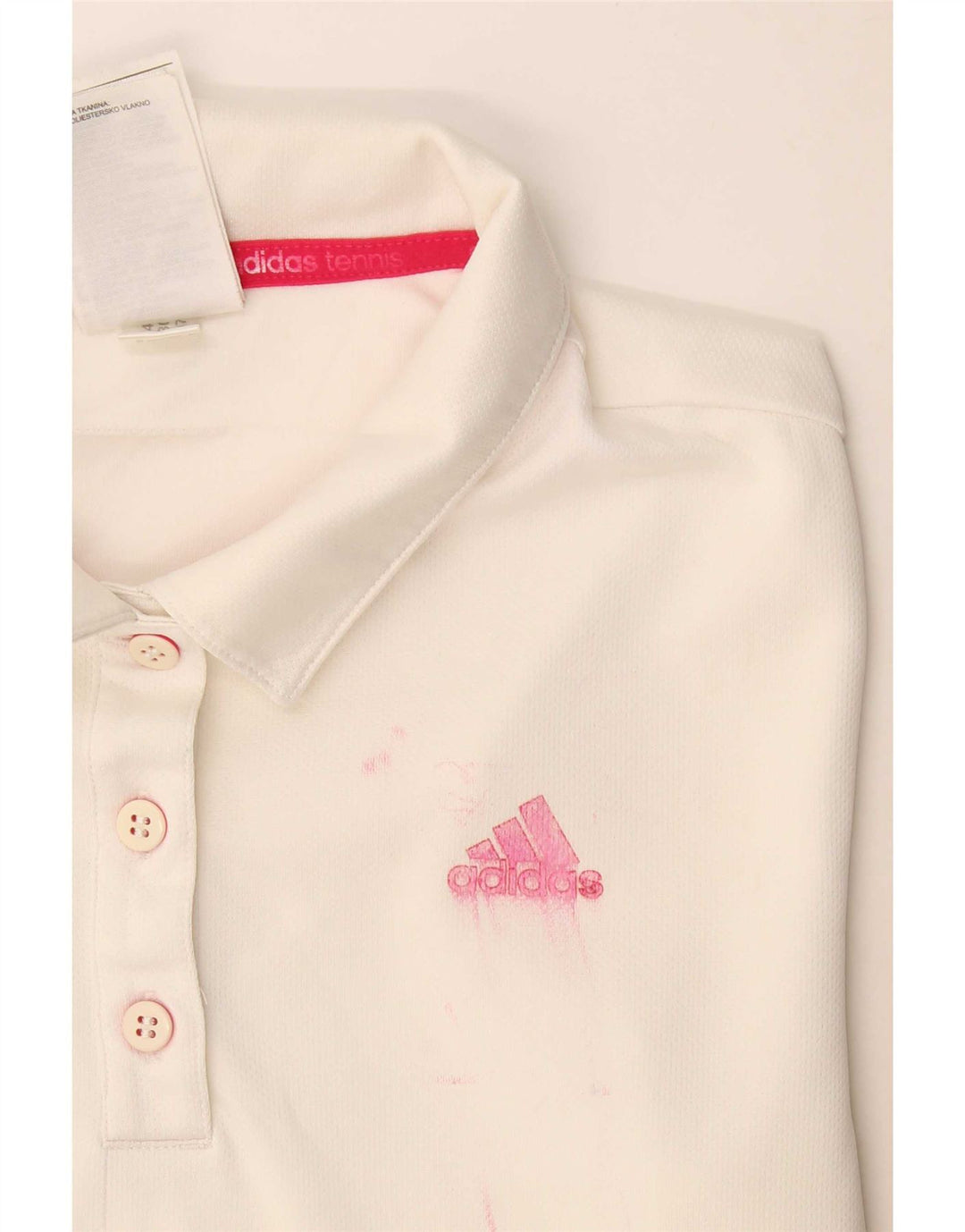 Polo Adidas Climalite da donna UK 8/10 Small Poliestere bianco